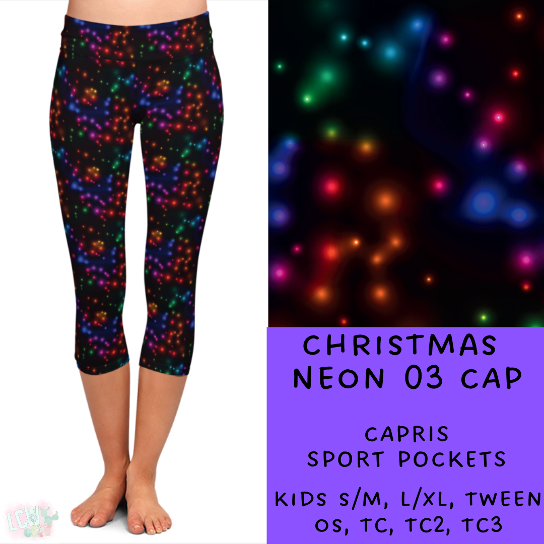 PREORDER Batch #225 - Neon Christmas - Closes 10/28 - ETA early Dec - Christmas Neon 03 Full and Capri Length Leggings