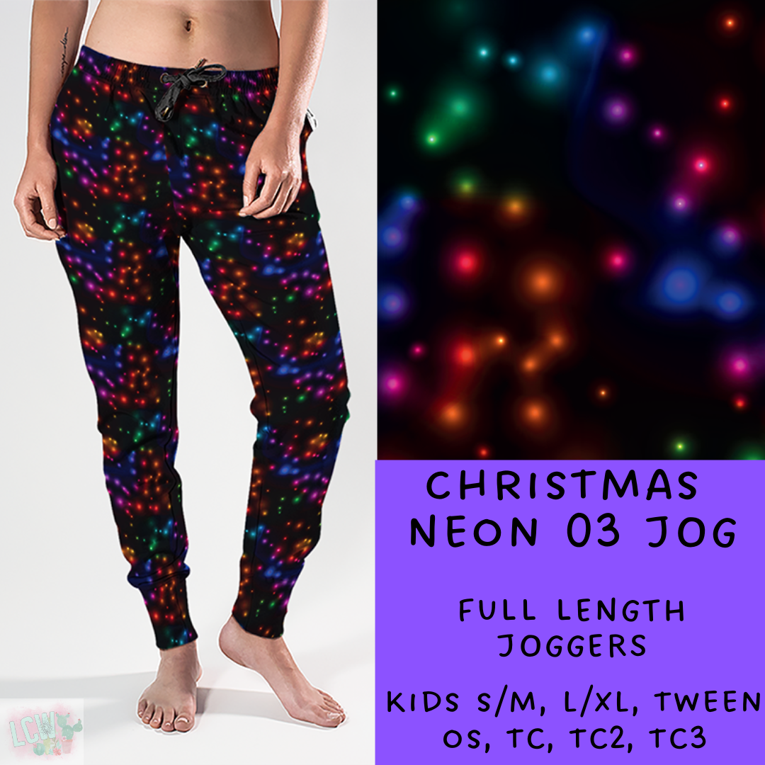 PREORDER Batch #225 - Neon Christmas - Closes 10/28 - ETA early Dec - Christmas Neon 03 Full and Capri Length Joggers