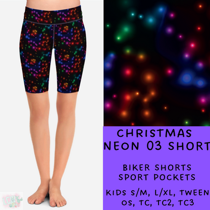 PREORDER Batch #225 - Neon Christmas - Closes 10/28 - ETA early Dec - Christmas Neon 03 Biker & Jogger Shorts