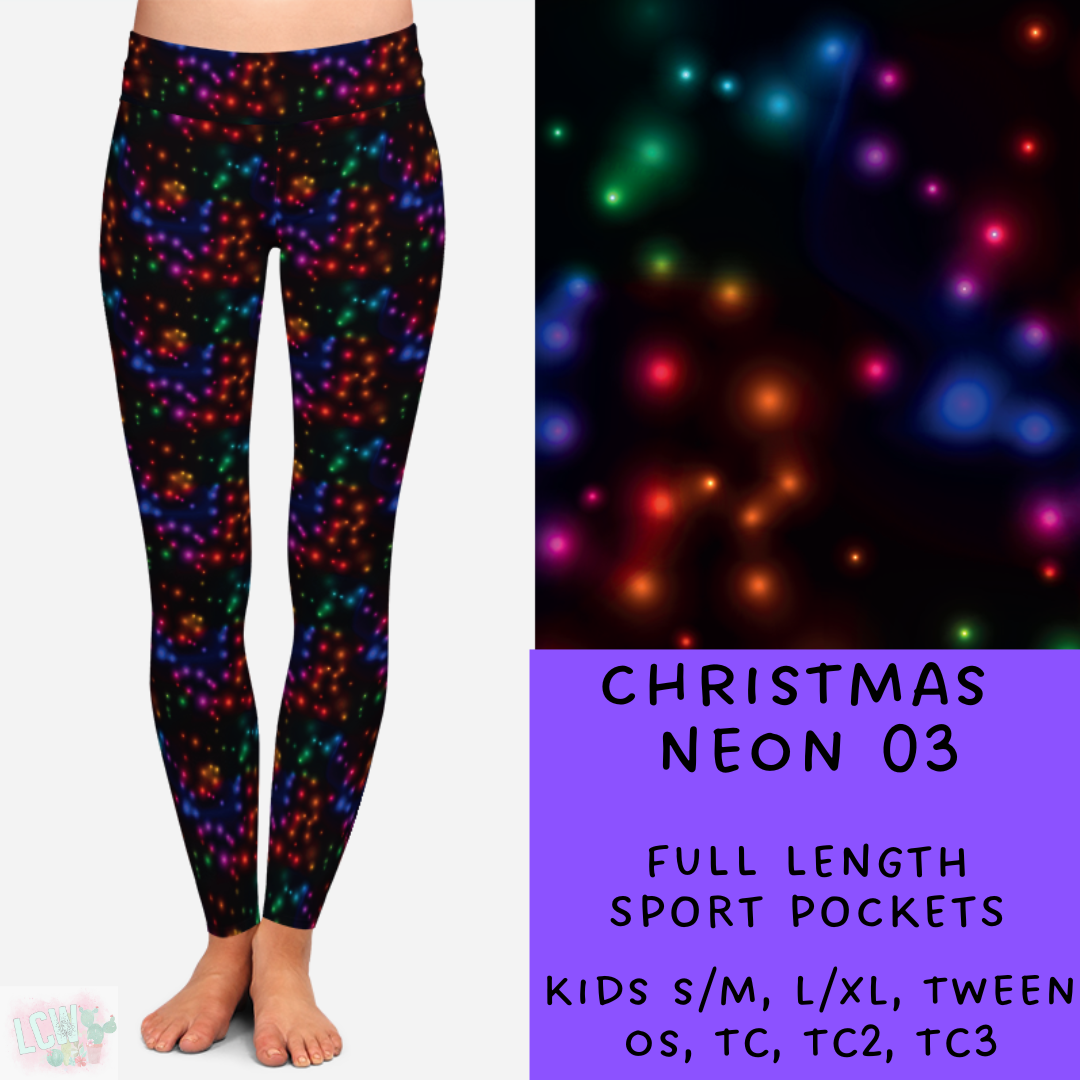 PREORDER Batch #225 - Neon Christmas - Closes 10/28 - ETA early Dec - Christmas Neon 03 Full and Capri Length Leggings