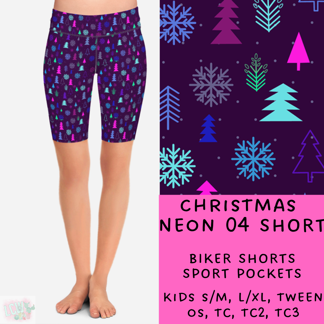 PREORDER Batch #225 - Neon Christmas - Closes 10/28 - ETA early Dec - Christmas Neon 04 Biker & Jogger Shorts