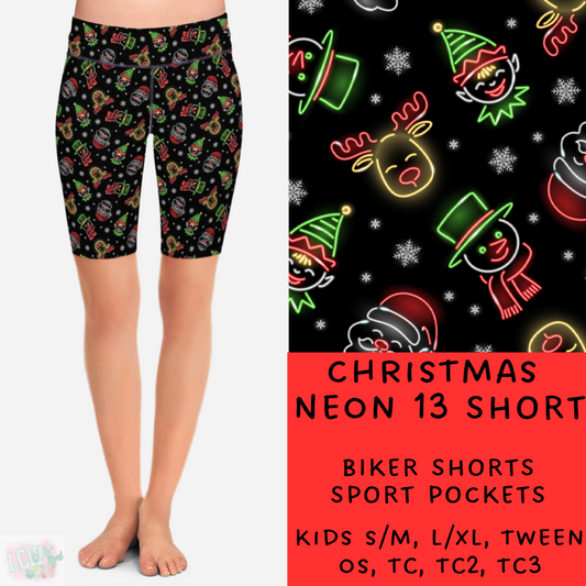 PREORDER Batch #225 - Neon Christmas - Closes 10/28 - ETA early Dec - Christmas Neon 13 Biker & Jogger Shorts