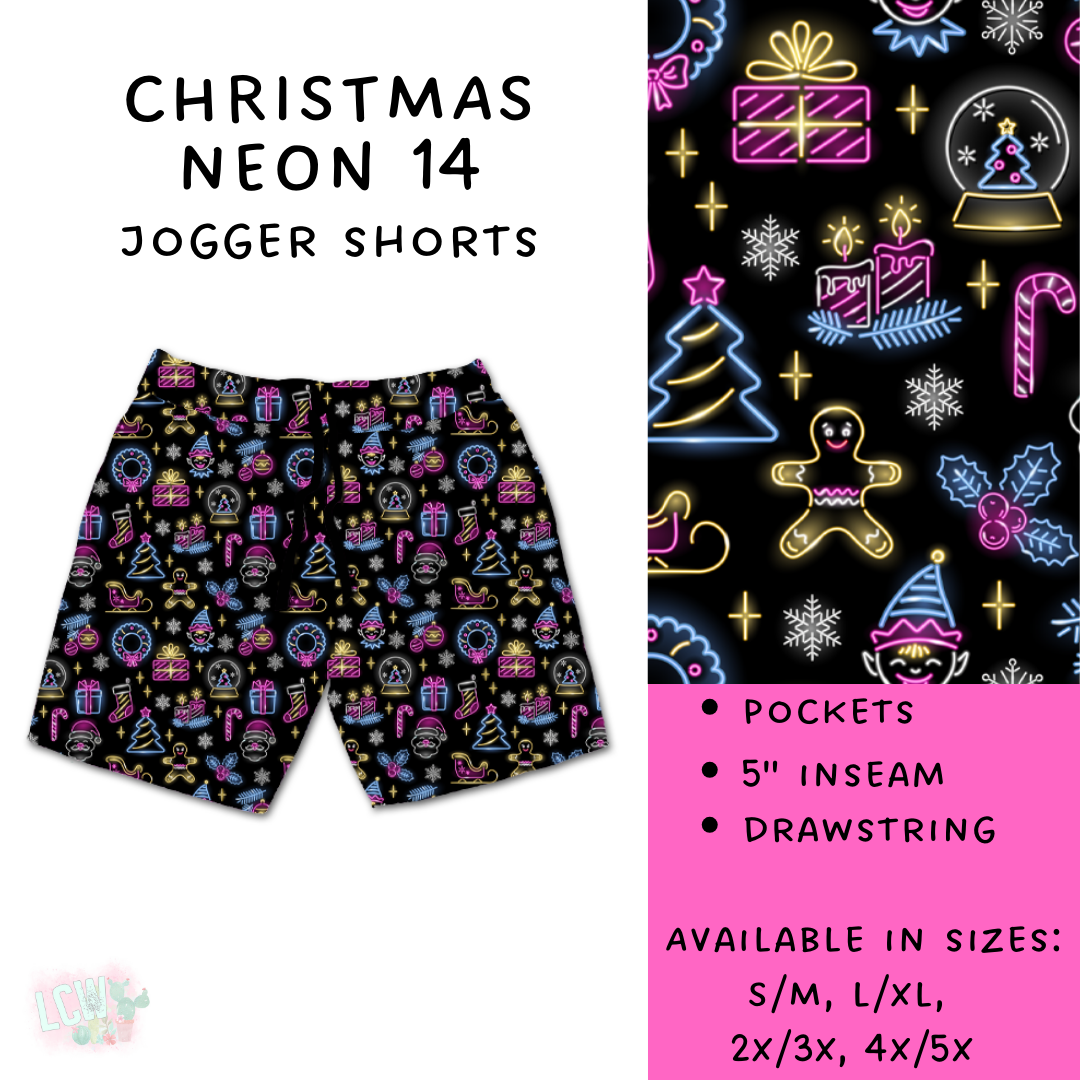 PREORDER Batch #225 - Neon Christmas - Closes 10/28 - ETA early Dec - Christmas Neon 14 Biker & Jogger Shorts