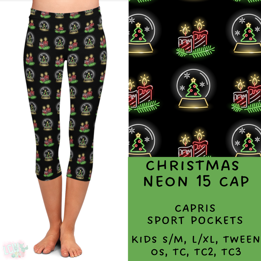 PREORDER Batch #225 - Neon Christmas - Closes 10/28 - ETA early Dec - Christmas Neon 15 Full and Capri Length Leggings