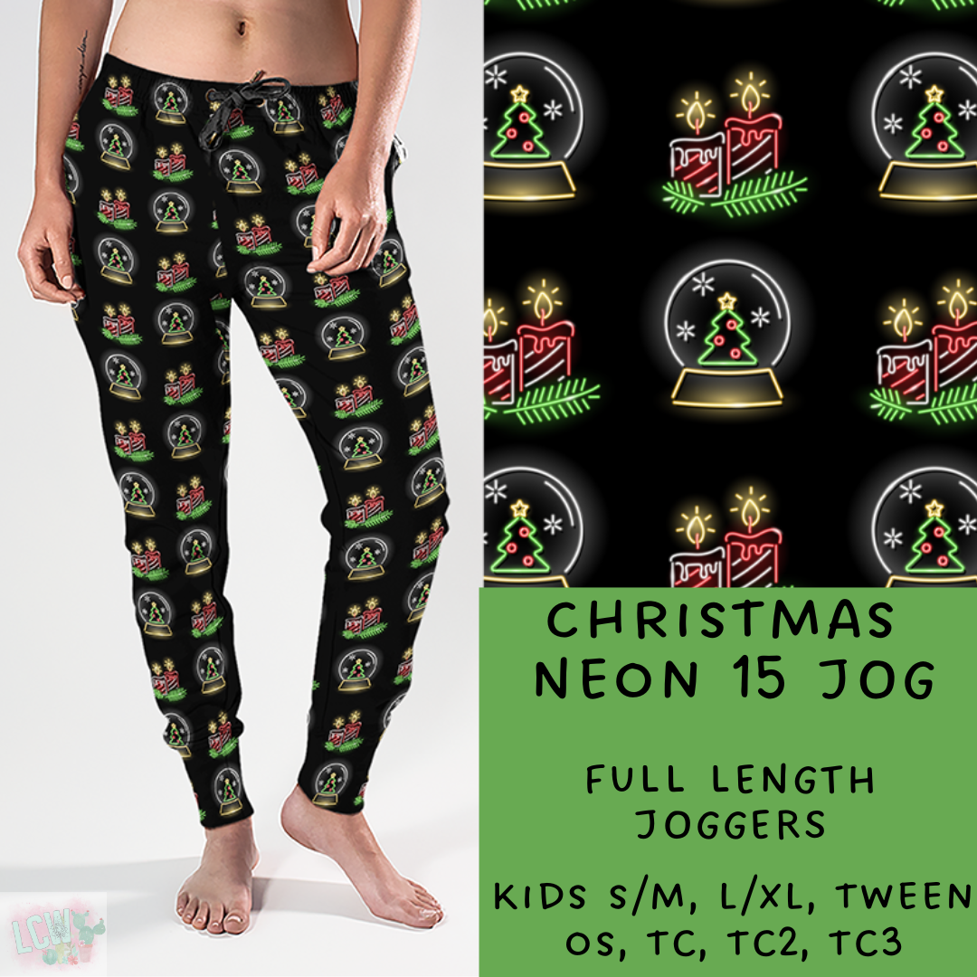 PREORDER Batch #225 - Neon Christmas - Closes 10/28 - ETA early Dec - Christmas Neon 15 Full and Capri Length Joggers