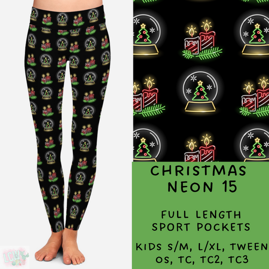 PREORDER Batch #225 - Neon Christmas - Closes 10/28 - ETA early Dec - Christmas Neon 15 Full and Capri Length Leggings