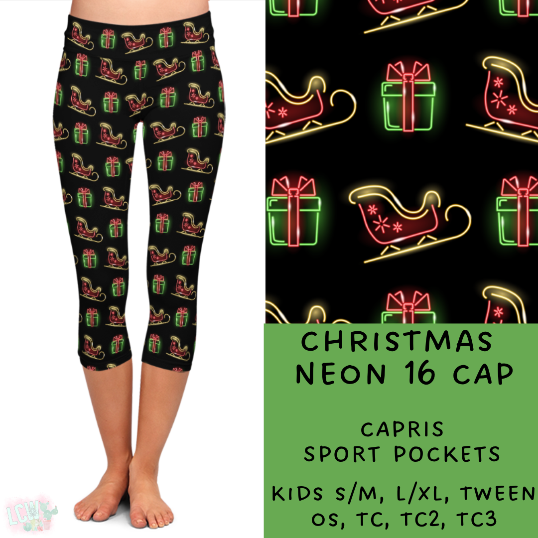 PREORDER Batch #225 - Neon Christmas - Closes 10/28 - ETA early Dec - Christmas Neon 16 Full and Capri Length Leggings