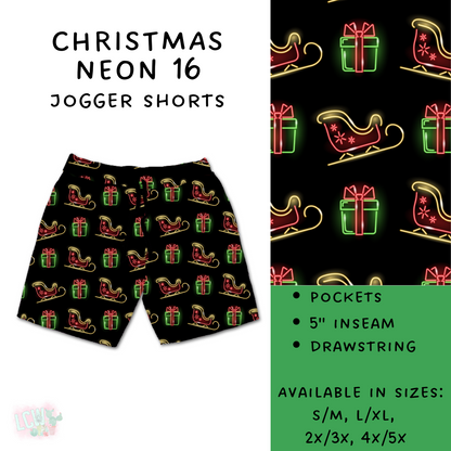 PREORDER Batch #225 - Neon Christmas - Closes 10/28 - ETA early Dec - Christmas Neon 16 Biker & Jogger Shorts