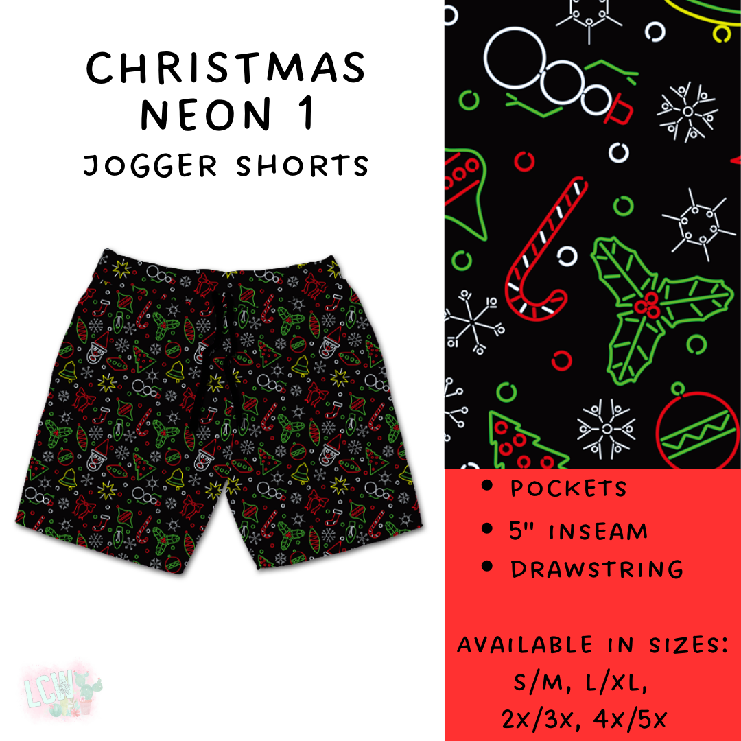 PREORDER Batch #225 - Neon Christmas - Closes 10/28 - ETA early Dec - Christmas Neon 0 Biker & Jogger Shorts