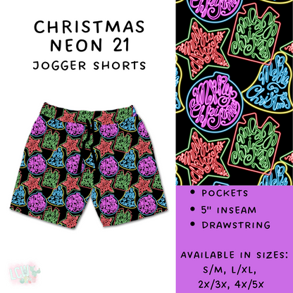 PREORDER Batch #225 - Neon Christmas - Closes 10/28 - ETA early Dec - Christmas Neon 21 Biker & Jogger Shorts