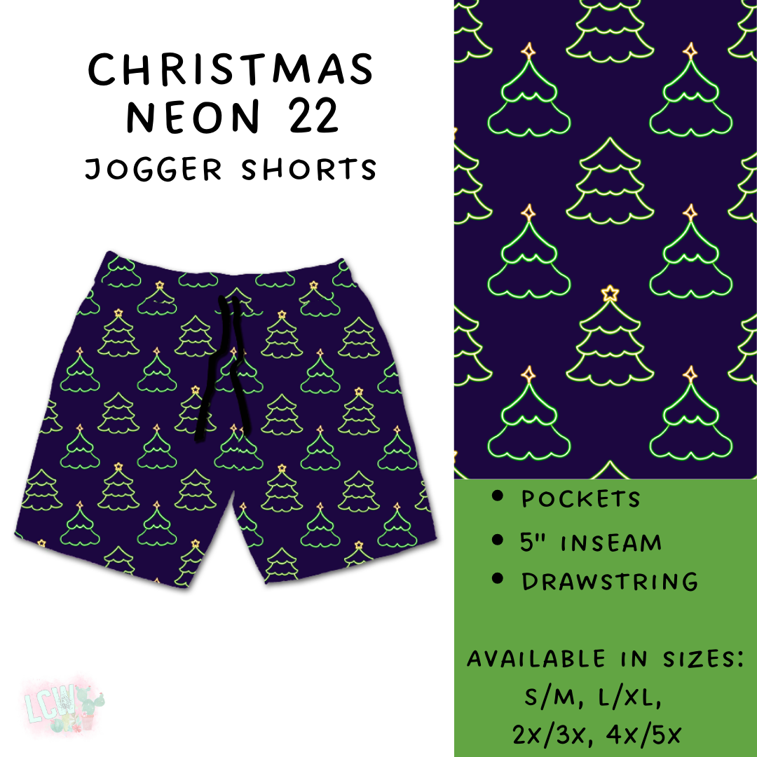 PREORDER Batch #225 - Neon Christmas - Closes 10/28 - ETA early Dec - Christmas Neon 22 Biker & Jogger Shorts