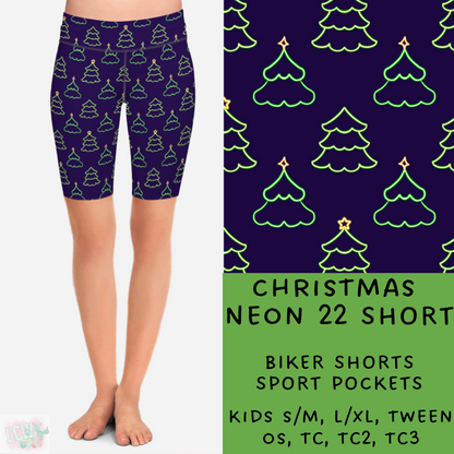 PREORDER Batch #225 - Neon Christmas - Closes 10/28 - ETA early Dec - Christmas Neon 22 Biker & Jogger Shorts