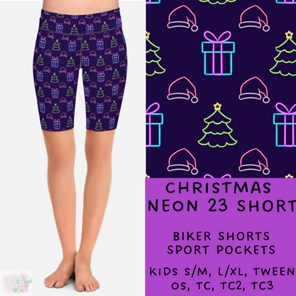 PREORDER Batch #225 - Neon Christmas - Closes 10/28 - ETA early Dec - Christmas Neon 23 Biker & Jogger Shorts