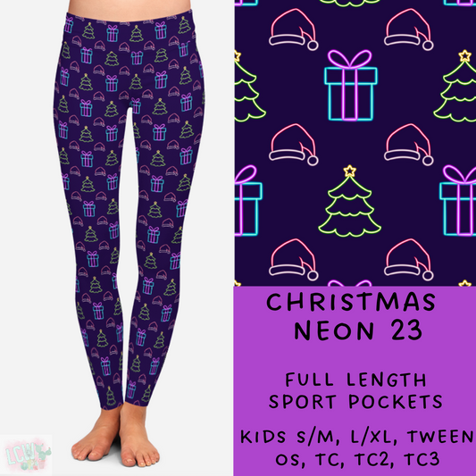 PREORDER Batch #225 - Neon Christmas - Closes 10/28 - ETA early Dec - Christmas Neon 23 Full and Capri Length Leggings