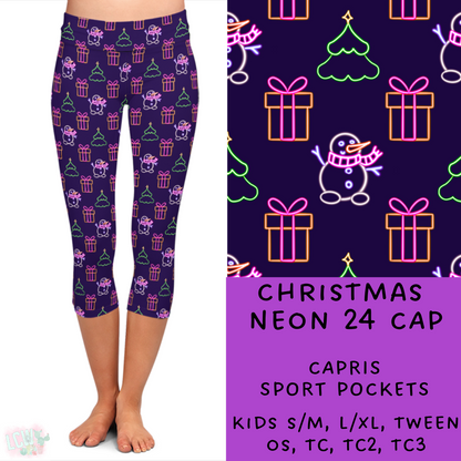 PREORDER Batch #225 - Neon Christmas - Closes 10/28 - ETA early Dec - Christmas Neon 24 Full and Capri Length Leggings