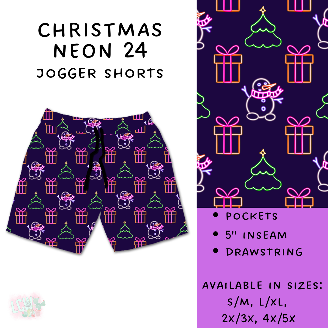 PREORDER Batch #225 - Neon Christmas - Closes 10/28 - ETA early Dec - Christmas Neon 24 Biker & Jogger Shorts