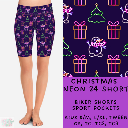 PREORDER Batch #225 - Neon Christmas - Closes 10/28 - ETA early Dec - Christmas Neon 24 Biker & Jogger Shorts