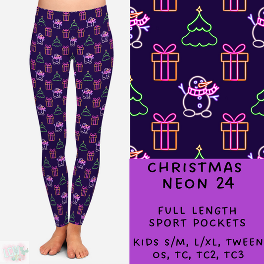 PREORDER Batch #225 - Neon Christmas - Closes 10/28 - ETA early Dec - Christmas Neon 24 Full and Capri Length Leggings