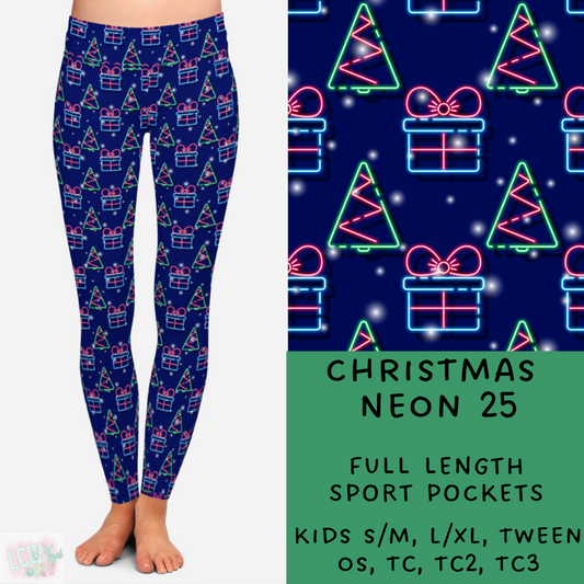 PREORDER Batch #225 - Neon Christmas - Closes 10/28 - ETA early Dec - Christmas Neon 25 Full and Capri Length Leggings