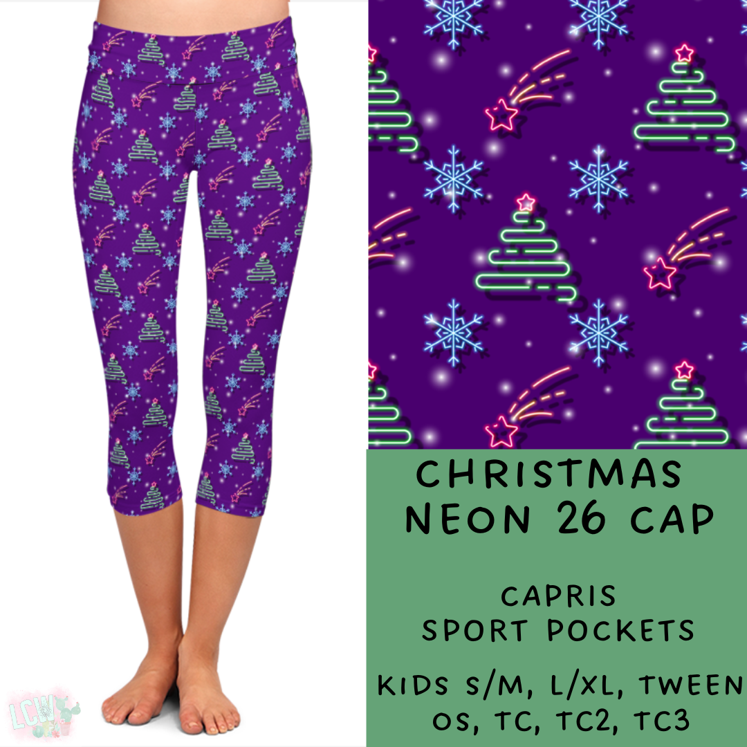 PREORDER Batch #225 - Neon Christmas - Closes 10/28 - ETA early Dec - Christmas Neon 26 Full and Capri Length Leggings