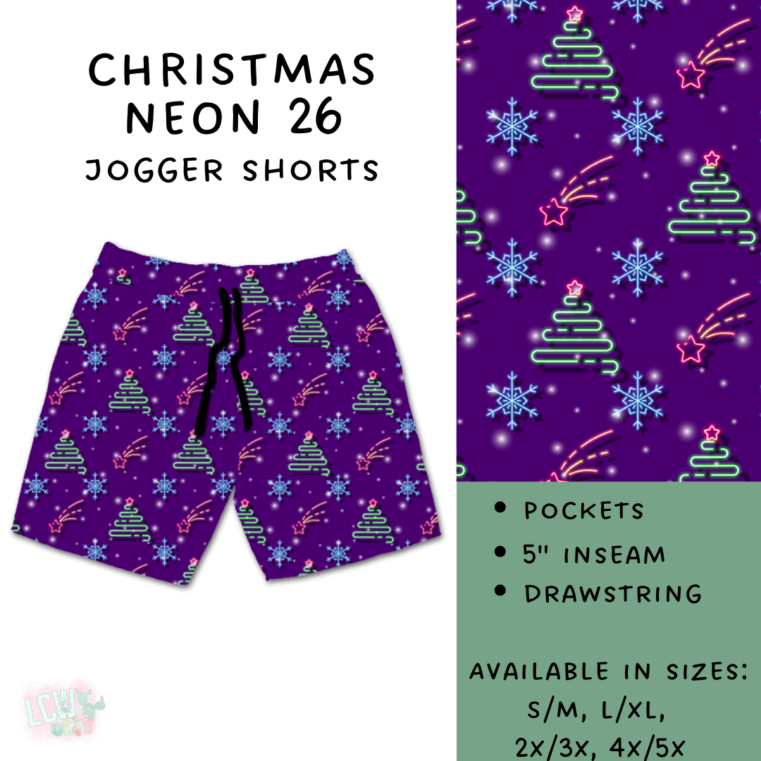 PREORDER Batch #225 - Neon Christmas - Closes 10/28 - ETA early Dec - Christmas Neon 26 Biker & Jogger Shorts