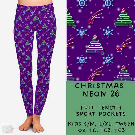 PREORDER Batch #225 - Neon Christmas - Closes 10/28 - ETA early Dec - Christmas Neon 26 Full and Capri Length Leggings