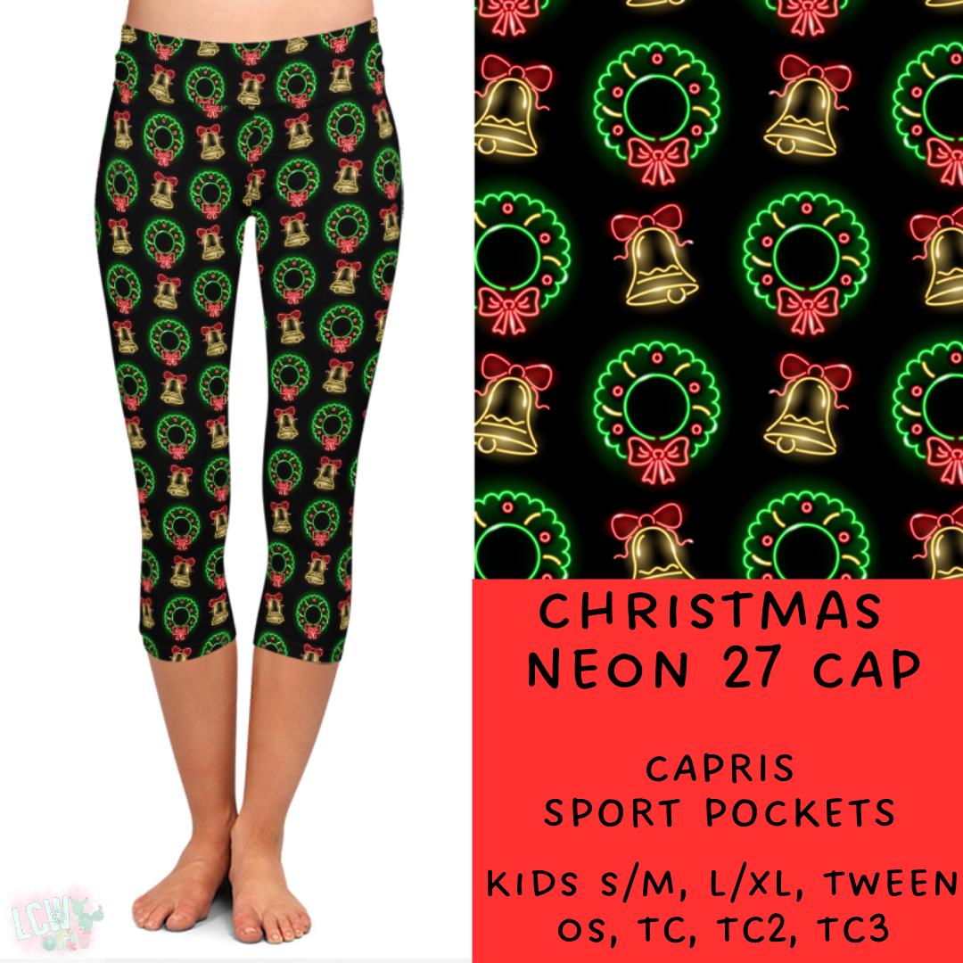 PREORDER Batch #225 - Neon Christmas - Closes 10/28 - ETA early Dec - Christmas Neon 27 Full and Capri Length Leggings