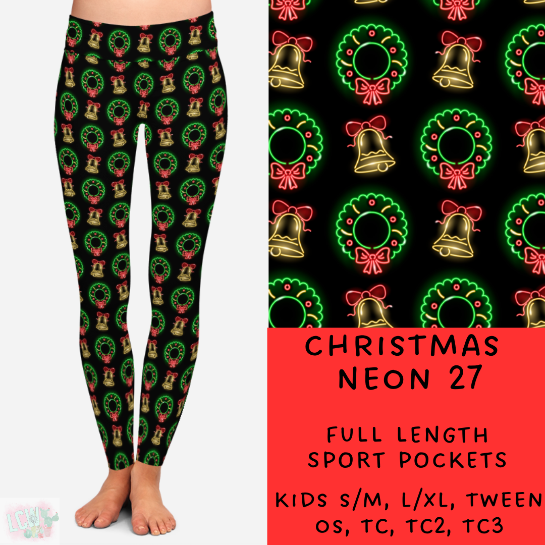 PREORDER Batch #225 - Neon Christmas - Closes 10/28 - ETA early Dec - Christmas Neon 27 Full and Capri Length Leggings