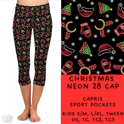 PREORDER Batch #225 - Neon Christmas - Closes 10/28 - ETA early Dec - Christmas Neon 28 Full and Capri Length Leggings