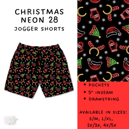 PREORDER Batch #225 - Neon Christmas - Closes 10/28 - ETA early Dec - Christmas Neon 28 Biker & Jogger Shorts