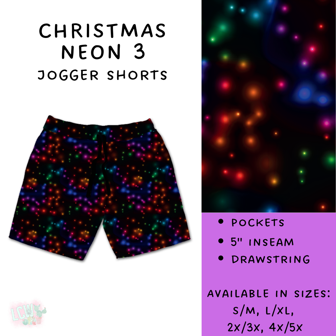 PREORDER Batch #225 - Neon Christmas - Closes 10/28 - ETA early Dec - Christmas Neon 03 Biker & Jogger Shorts