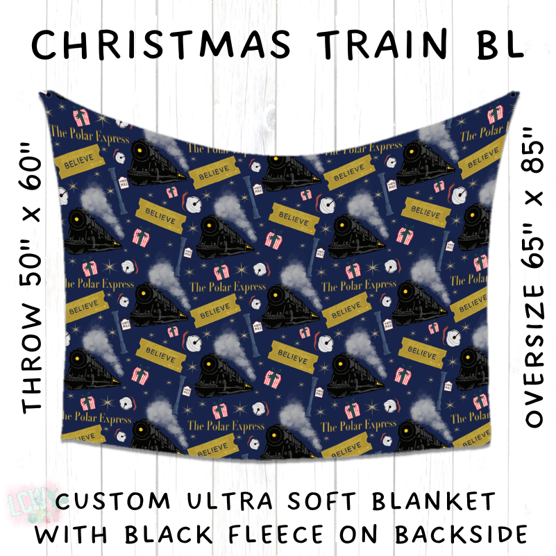 PREORDER Batch #216 - Cozy Christmas Blankets Presale - Closes 10/14 - ETA Early Dec - CHRISTMAS TRAIN BL