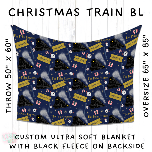 PREORDER Batch #216 - Cozy Christmas Blankets Presale - Closes 10/14 - ETA Early Dec - CHRISTMAS TRAIN BL