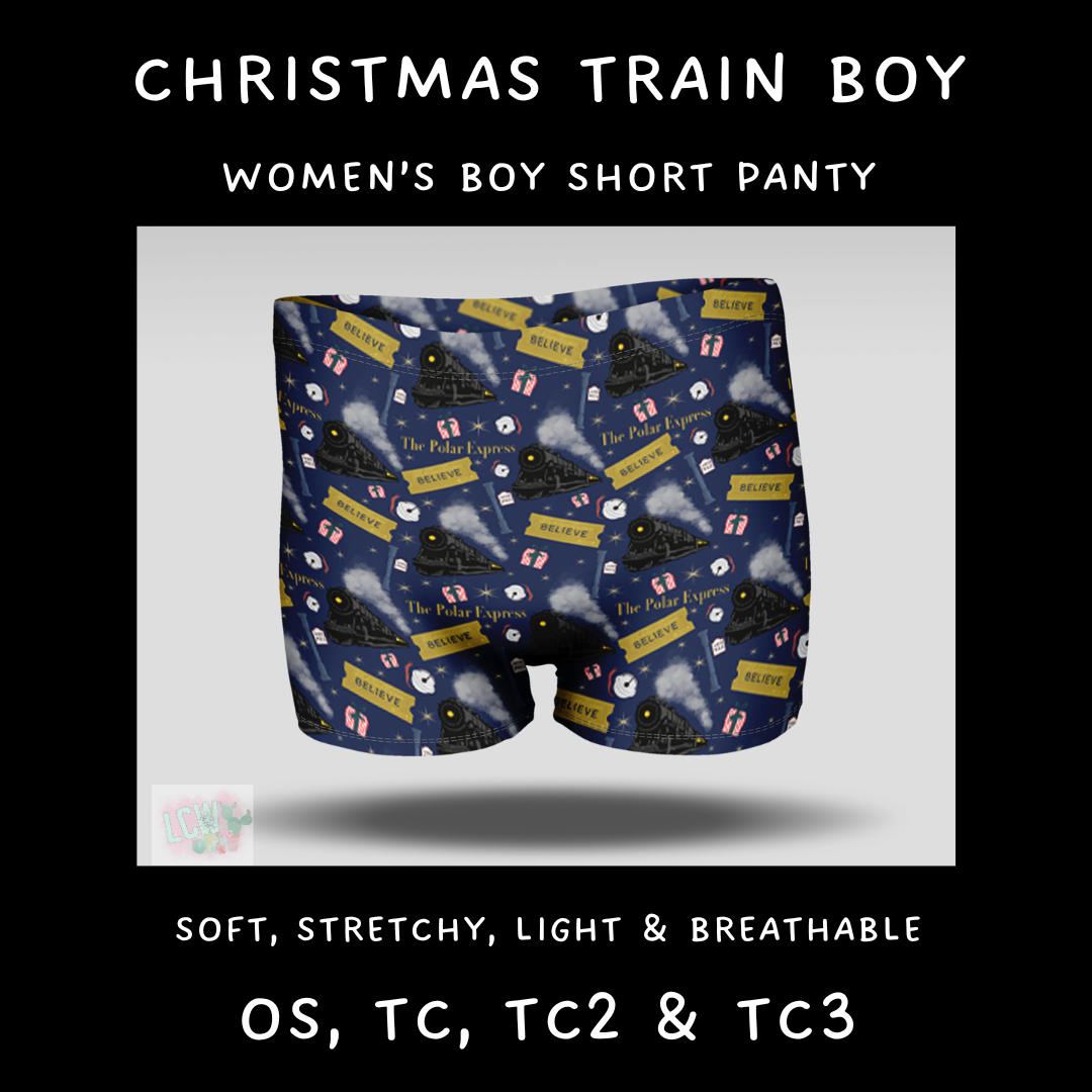 Batch #232 - Christmas Underwear - Closes 10/31 ETA early/mid Dec - Christmas Train Boy Shorts