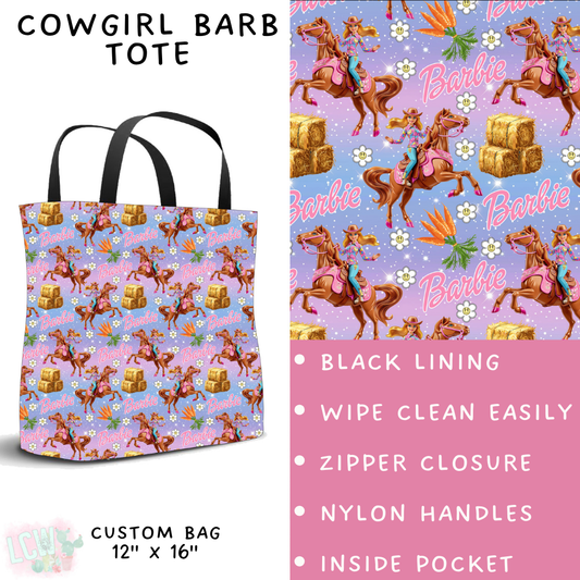 Batch #278 - Cool Characters 7 - Closes 1/29 - ETA early April - Cowgirl Barb Tote