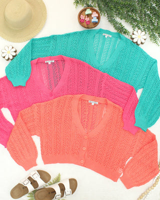 IN STOCK Callie Cropped Cardigan - Pink