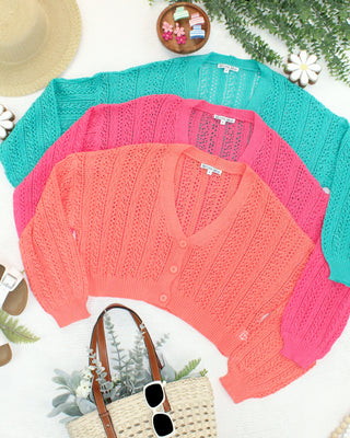 IN STOCK Callie Cropped Cardigan - Pink