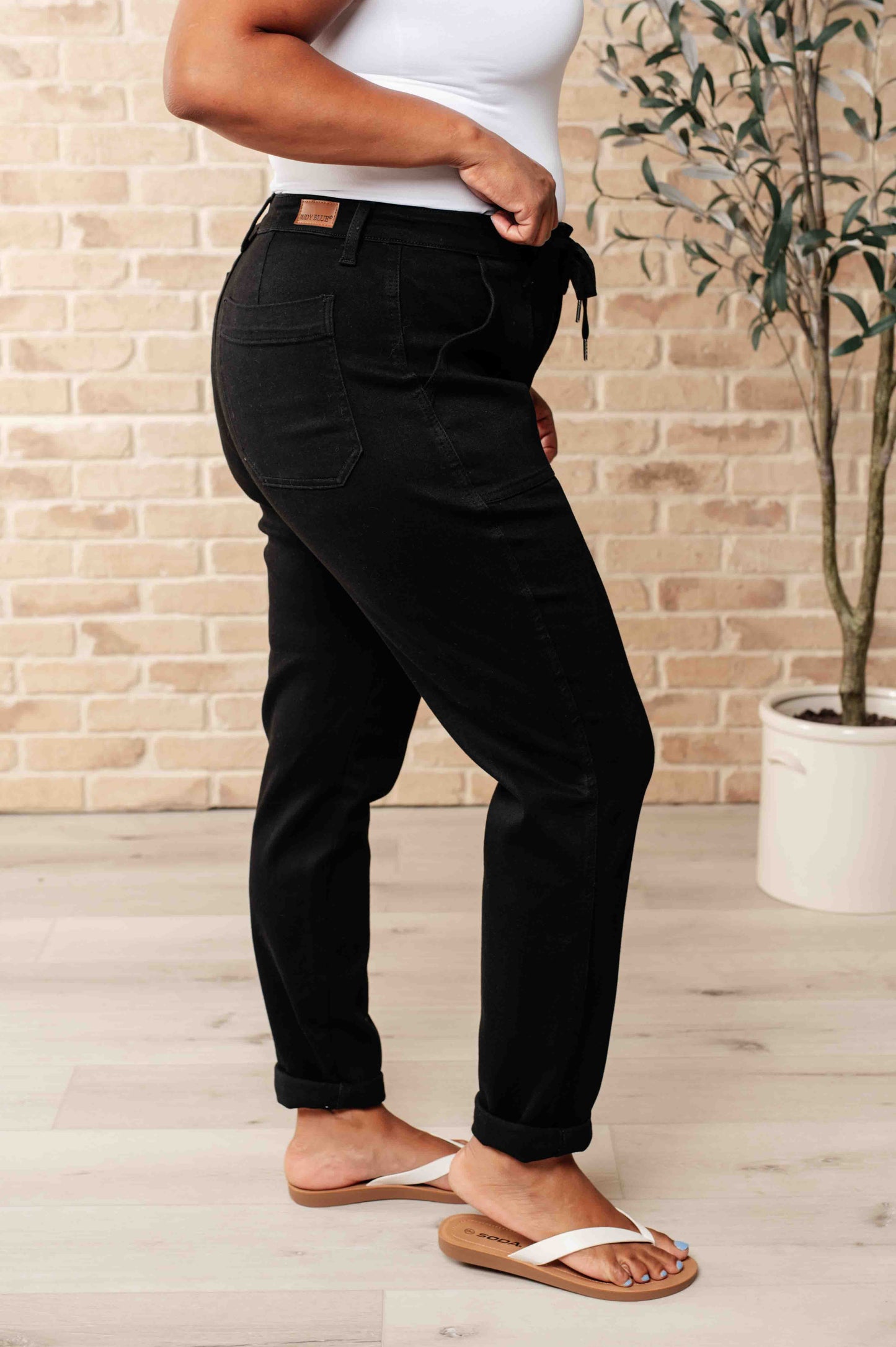 Carmen Double Cuff Joggers in Black