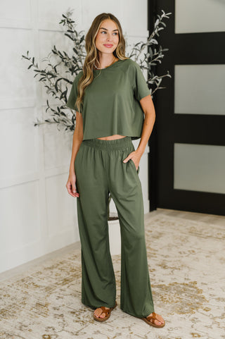 PREORDER: Casual Top and Bottom Set in Green