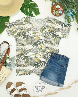 IN STOCK Chloe Cozy Top - Pineapple Leaf