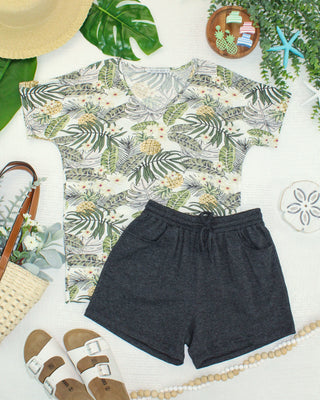 IN STOCK Chloe Cozy Top - Pineapple Leaf