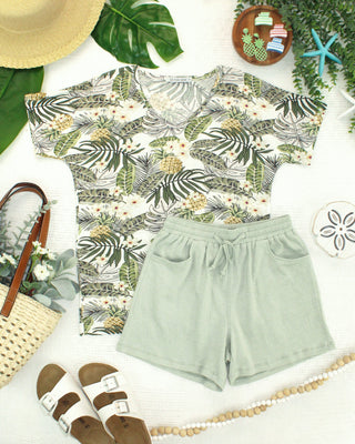 IN STOCK Chloe Cozy Top - Pineapple Leaf