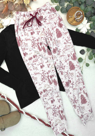 IN STOCK Classic Joggers -  Cranberry Woodland