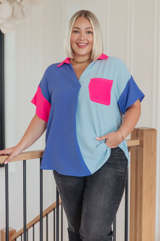 Color Me Cool Color Block Top