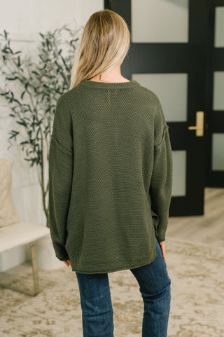 Come Together Henley Casual Top in Dark Olive