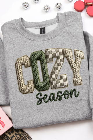 Cozy Season Faux Yarn Sweatshirt