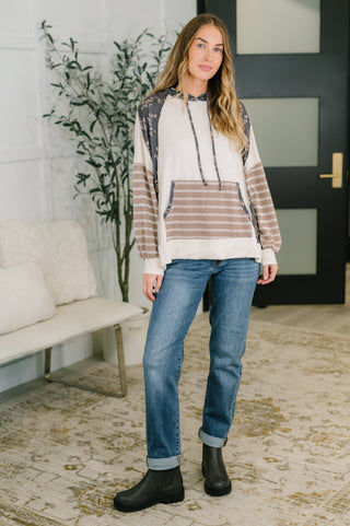 Creatively Cozy Color Block Hooded Pullover