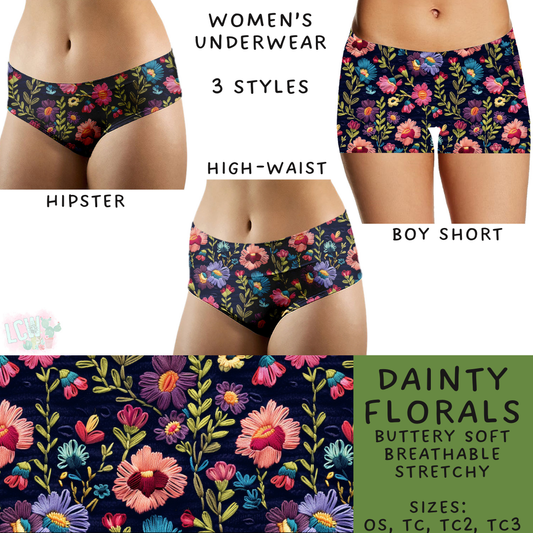 Batch #244 - Comfortable Underwear 2 - Closes 11/27 - ETA mid/late Jan - Dainty Florals Women's Underwear