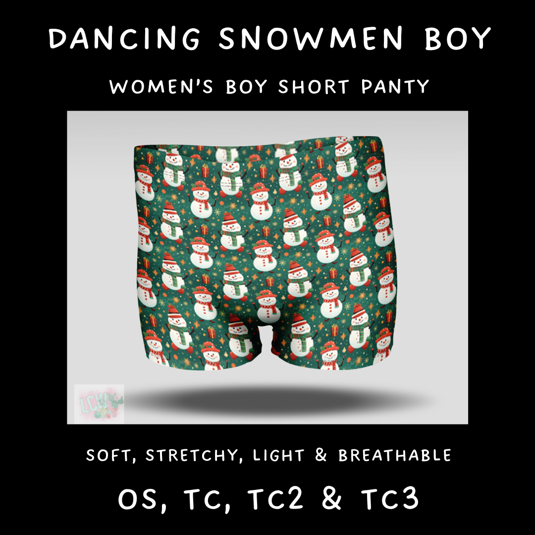 Batch #232 - Christmas Underwear - Closes 10/31 ETA early/mid Dec - Dancing Snowmen Boy Shorts