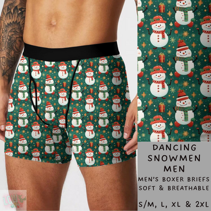 Batch #232 - Christmas Underwear - Closes 10/31 ETA early/mid Dec - Dancing Smowmen Mens Boxer Briefs